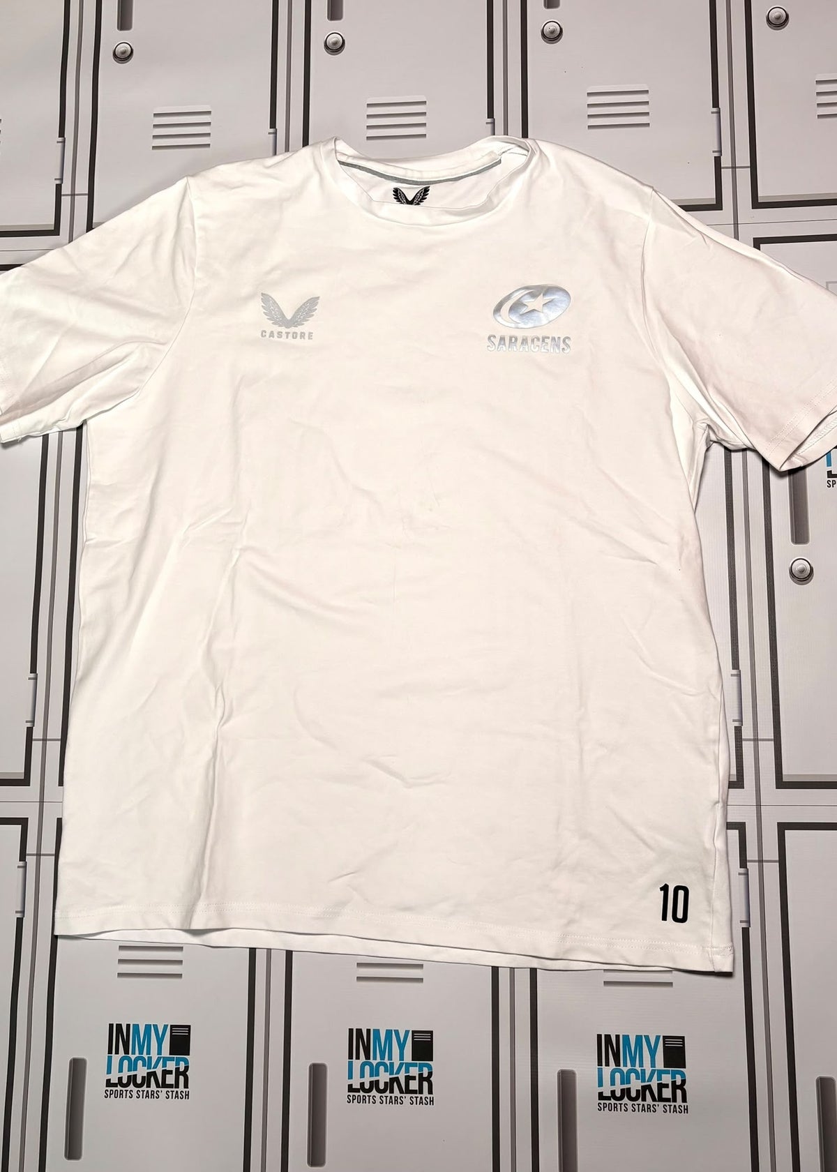 Max Malins - Saracens Castore Leisure T-Shirt Numbered 10 [White]