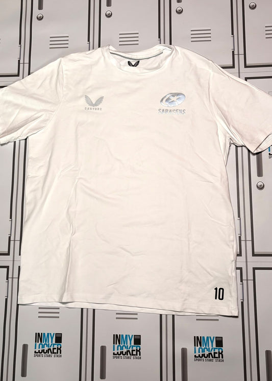 Max Malins - Saracens Castore Leisure T-Shirt Numbered 10 [White]