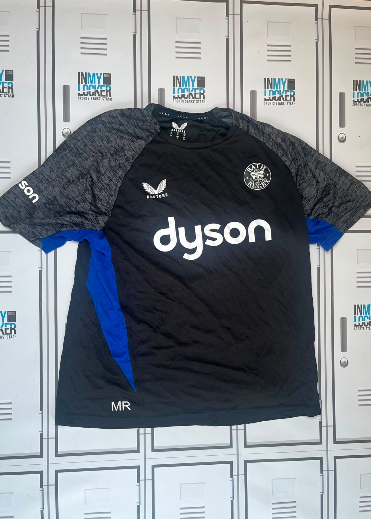 Miles Reid - Bath Rugby Castore Gym Shirt Initialled MR [Black]