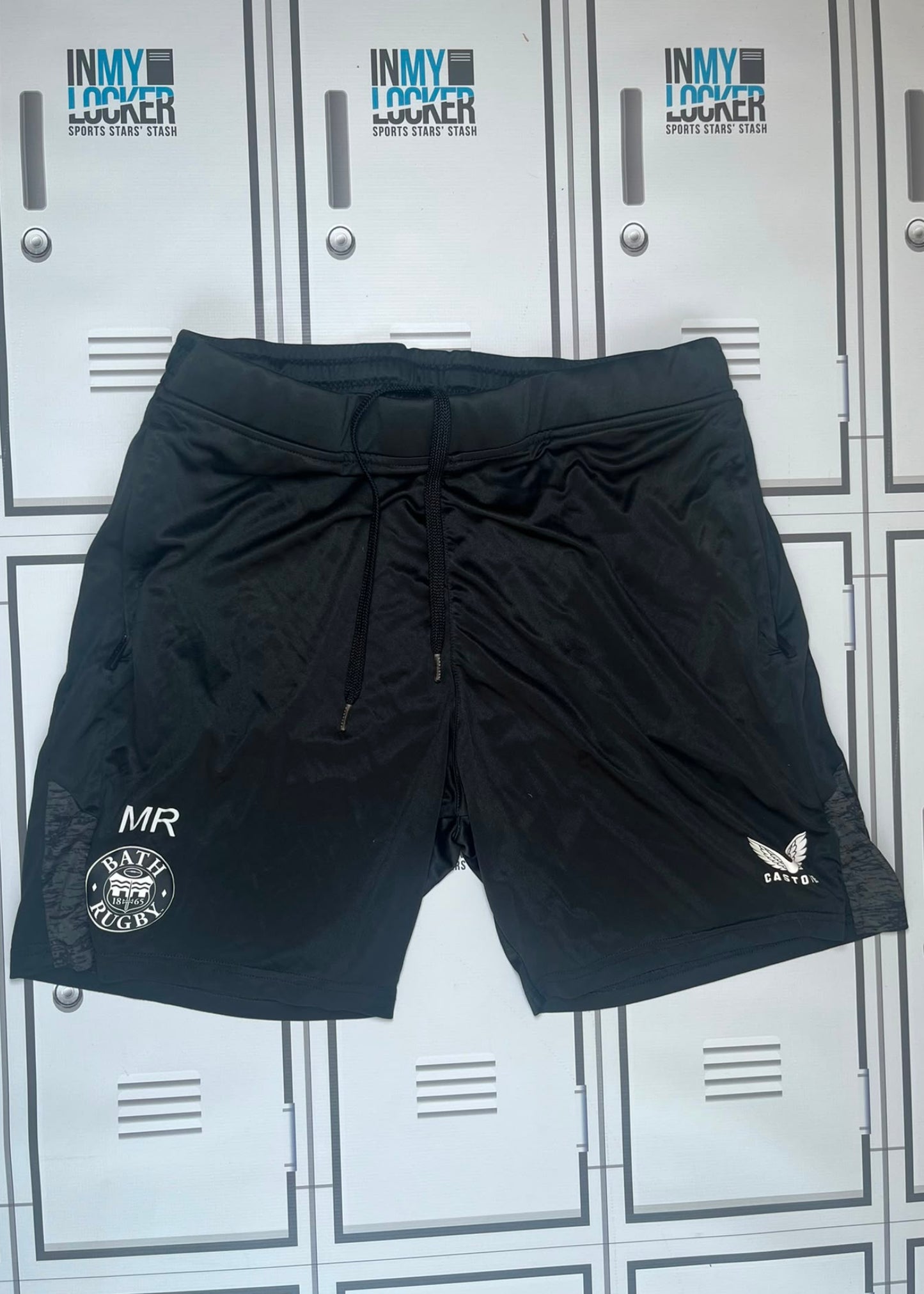 Miles Reid - Bath Rugby Castore Gym Shorts Initialled MR [Black]