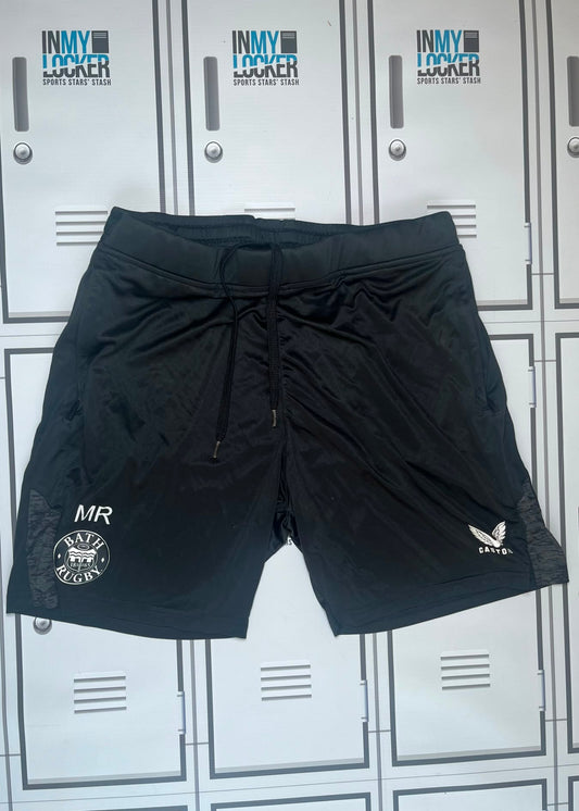 Miles Reid - Bath Rugby Castore Gym Shorts Initialled MR [Black]