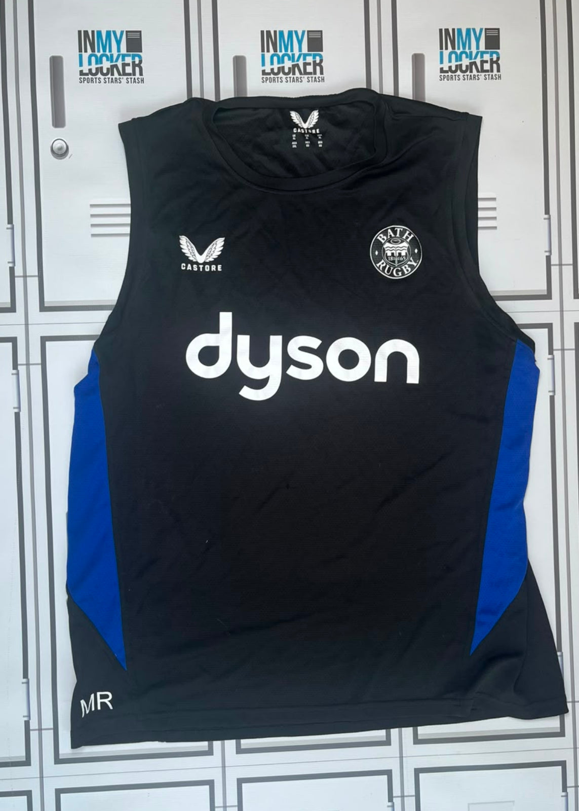 Miles Reid - Bath Rugby Castore Gym Vest Initialled MR [Black]