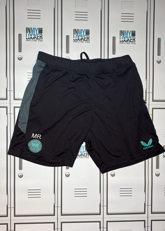 Miles Reid - Bath Rugby Gym Shorts Initialled MR [Black]