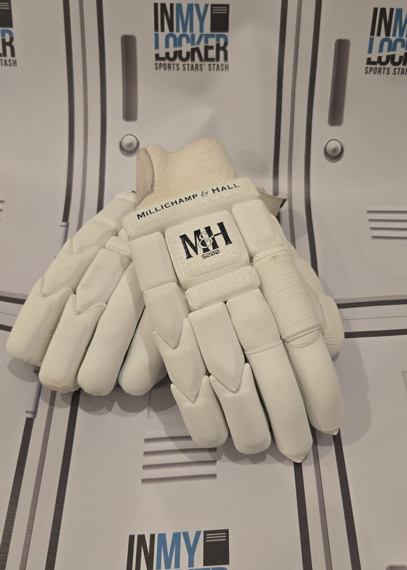 Millichamp & Hall Somerset Player Worn Right Hand S200 Batting Glove [White]