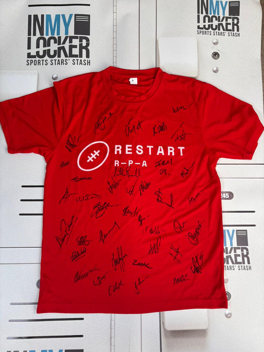 Restart - Newcastle Falcons : 2020/21 Squad Signed T-Shirt [Red]