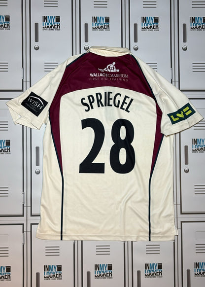 Northamptonshire County Cricket Button Playing Shirt Named SPRIEGEL [White]