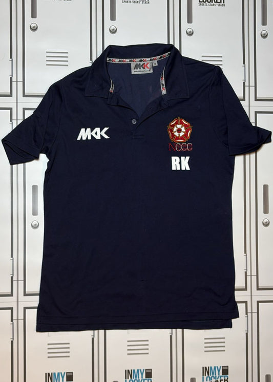 Northamptonshire County Cricket Polo Shirt Initialled RK [Navy]