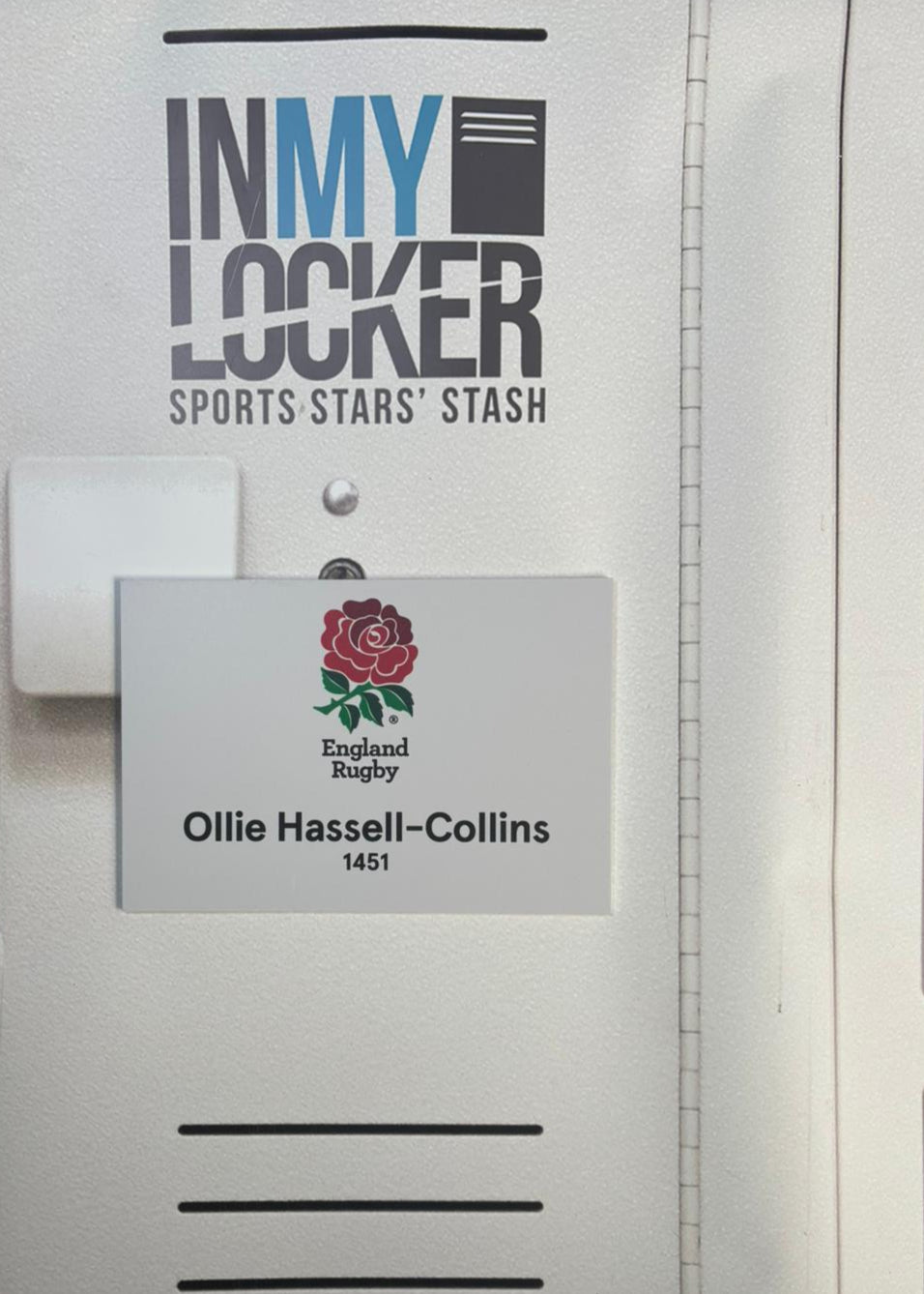 England Rugby - Ollie Hassell-Collins Changing Room Name Plate [White]