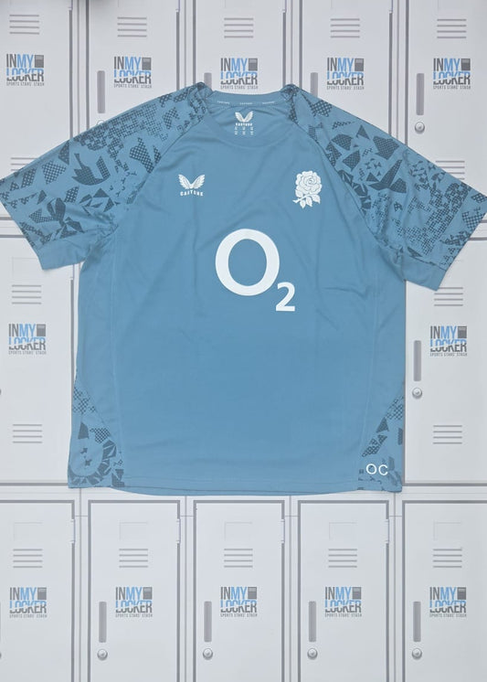 Ollie Chessum - England Rugby Castore Gym T-Shirt Initialled OC [Blue]