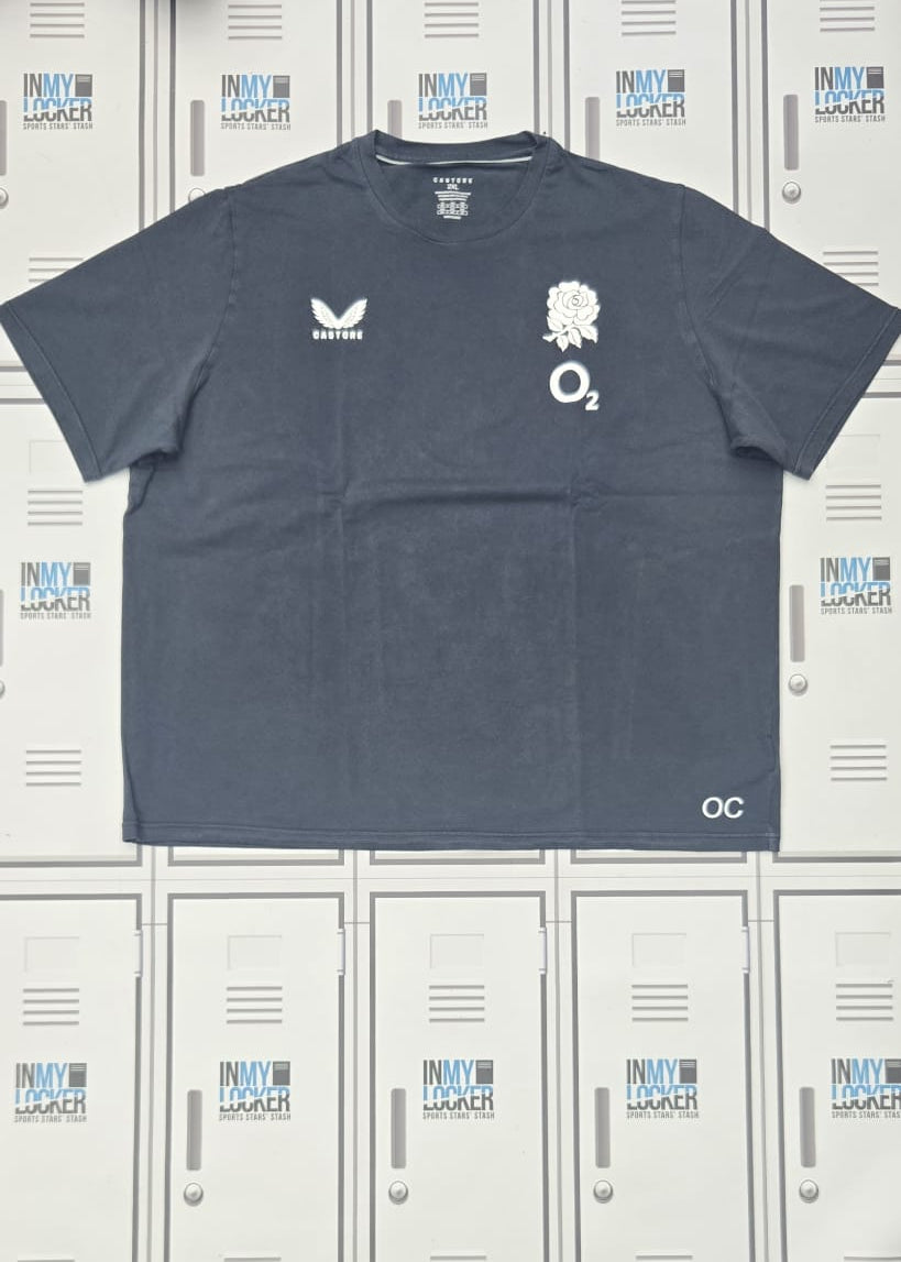 Ollie Chessum - England Rugby Castore Leisure T-Shirt Initialled OC [Navy]