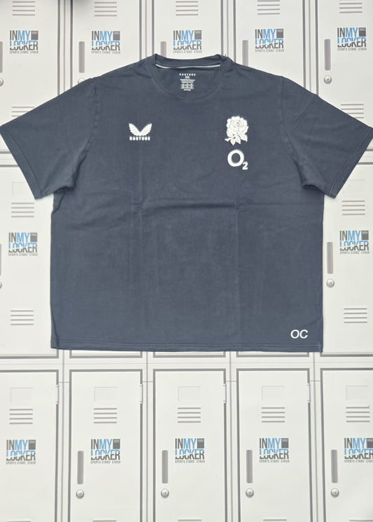 Ollie Chessum - England Rugby Castore Leisure T-Shirt Initialled OC [Navy]