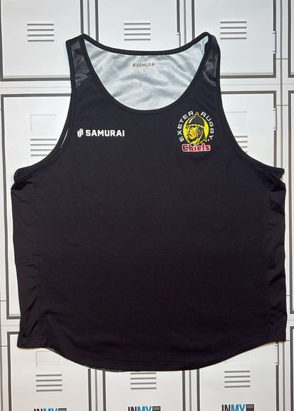 Olly Woodburn- Exeter Chiefs Rugby Samurai Gym Vest [Black and Grey]