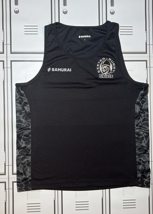 Olly Woodburn- Exeter Chiefs Rugby Samurai Gym Vest [Black and Grey]