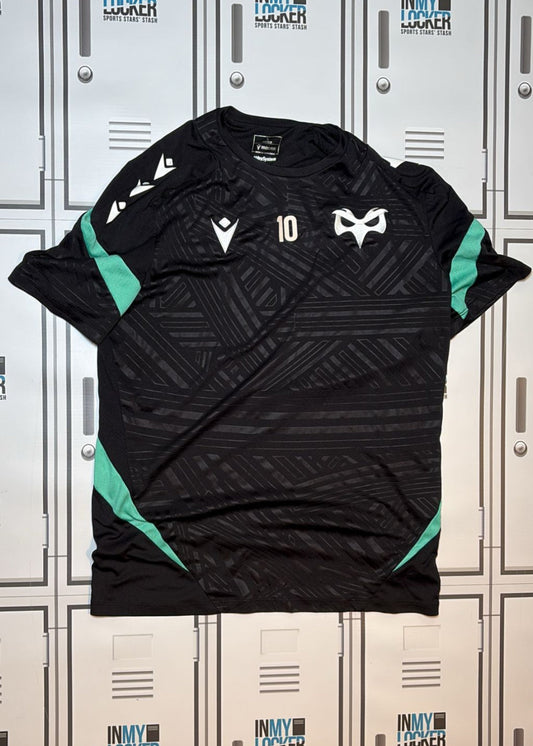 Osprey Rugby - Macron Club Training Shirt Numbered 10 [Black and Blue]