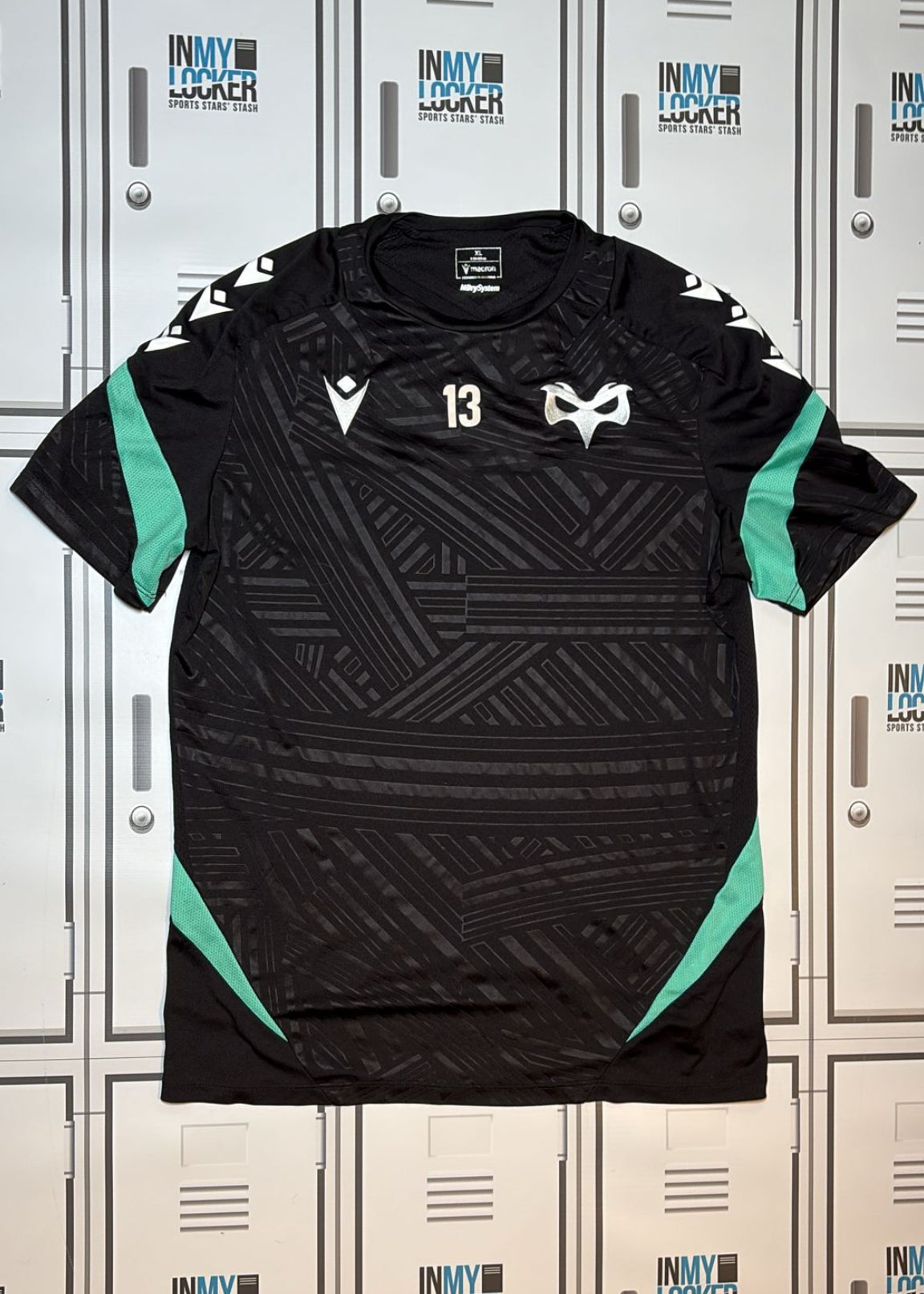 Osprey Rugby - Macron Club Training Shirt Numbered 13 [Black and Blue]