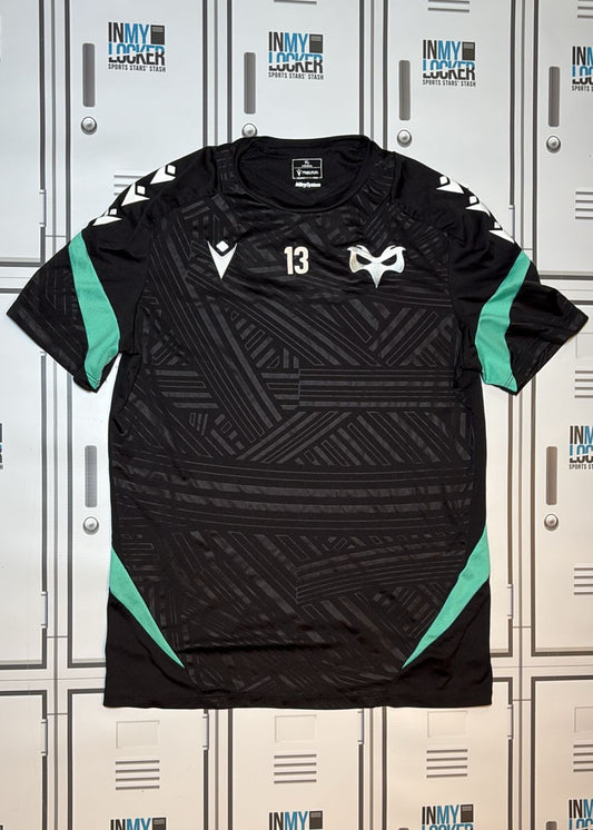 Osprey Rugby - Macron Club Training Shirt Numbered 13 [Black and Blue]