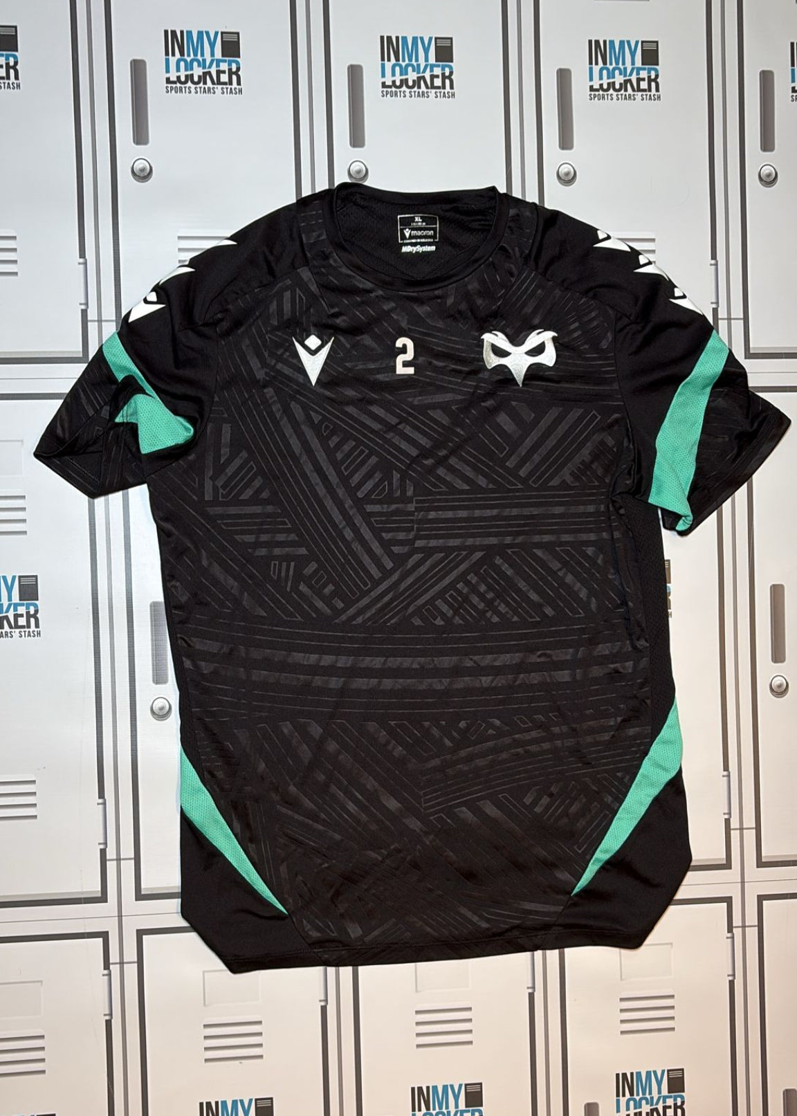 Osprey Rugby - Macron Club Training Shirt Numbered 2 [Black and Blue]