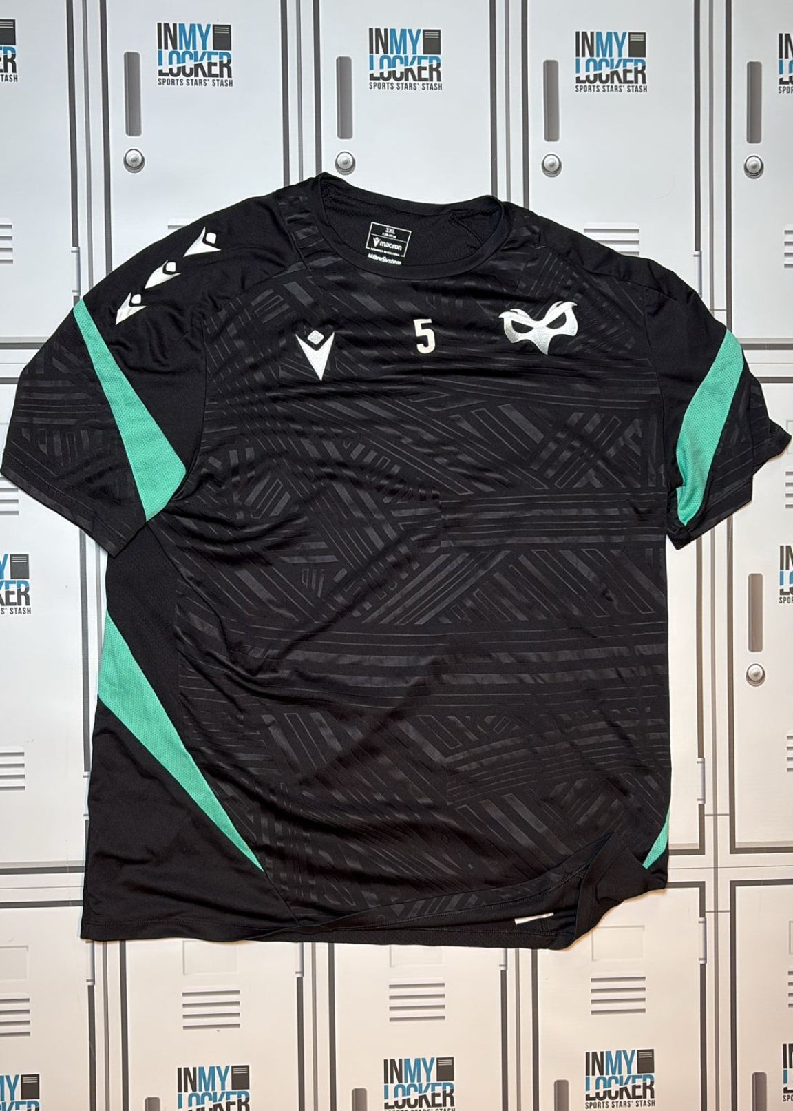 Osprey Rugby - Macron Club Training Shirt Numbered 5 [Black and Blue]