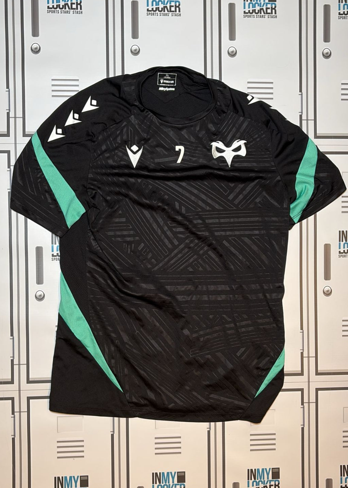 Osprey Rugby - Macron Club Training Shirt Numbered 7 [Black and Blue]