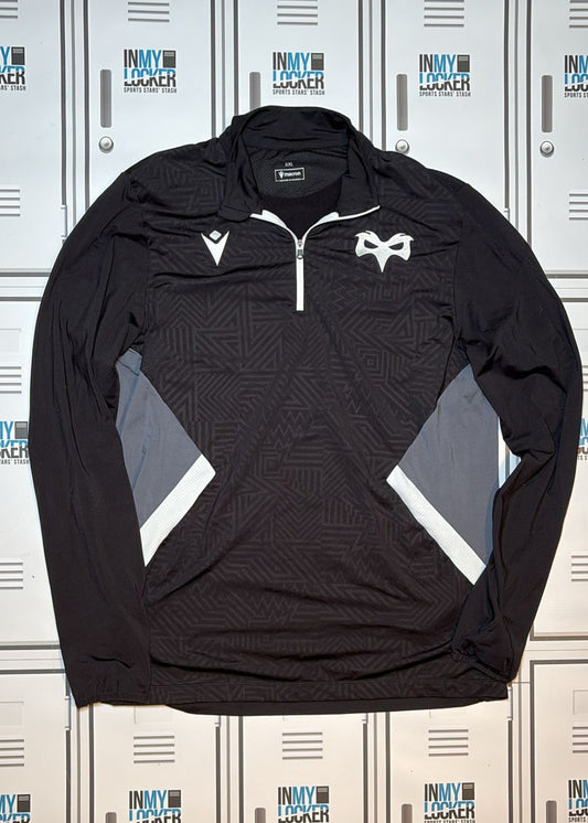 Ospreys Rugby - Macron 1/4 Zip Training Top [Black]
