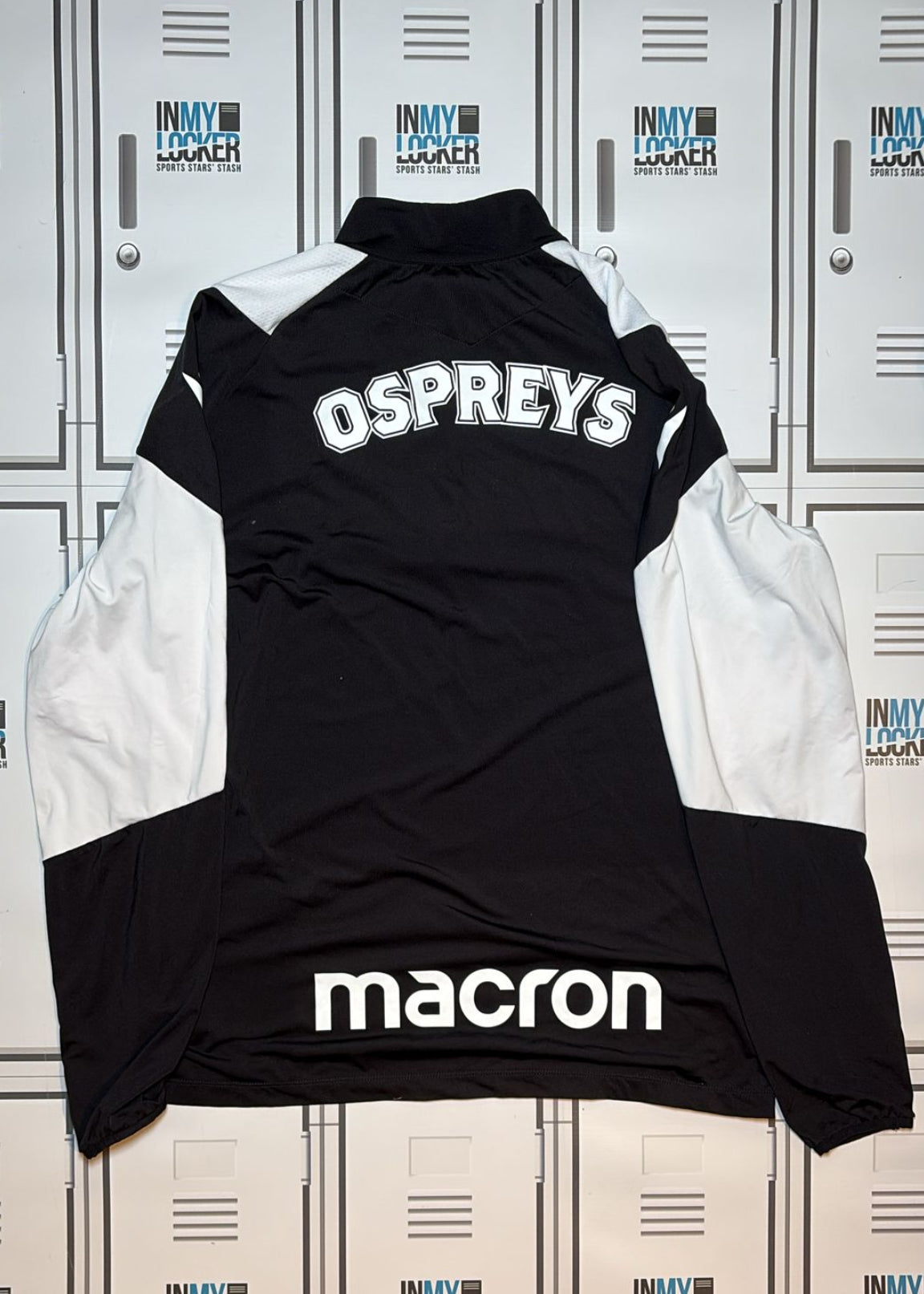 Ospreys Rugby - Macron 1/4 Zip Training Top [Grey, Black and White]