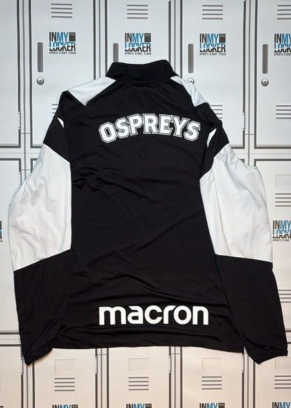 Ospreys Rugby - Macron 1/4 Zip Training Top [Grey, Black and White]