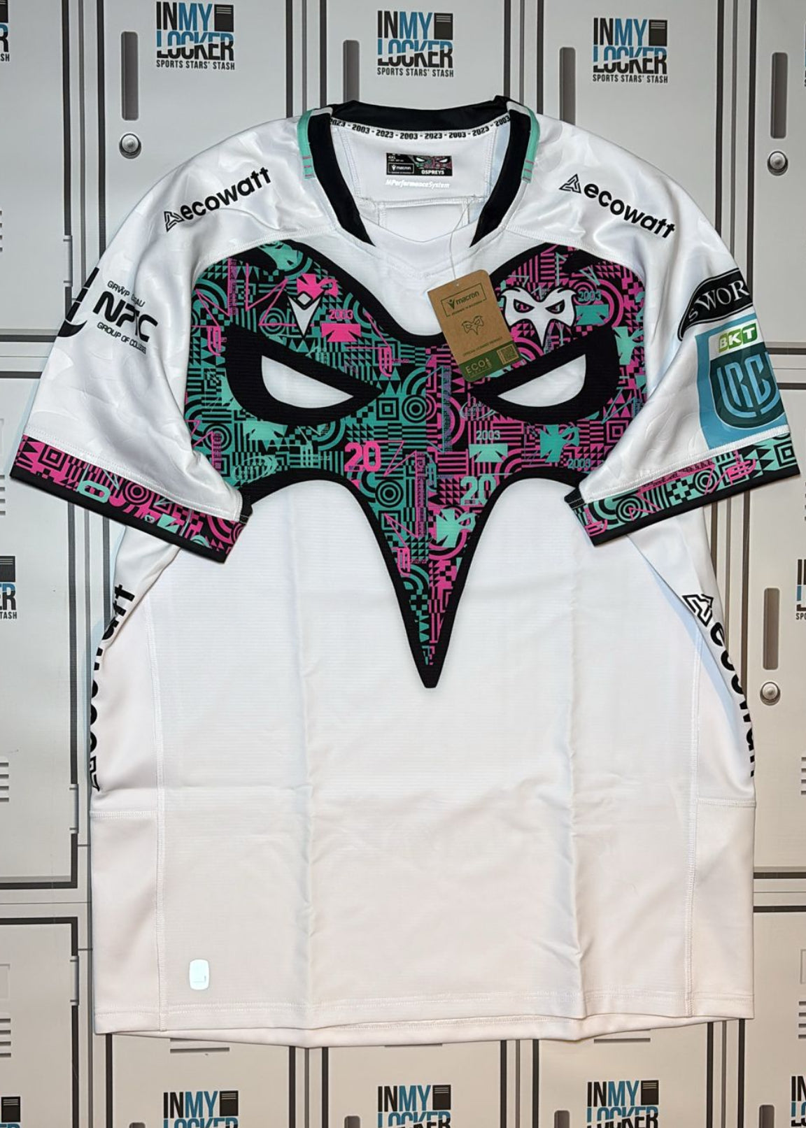 Ospreys Rugby - Macron Club 23/24 Match Shirt [White and Pink]