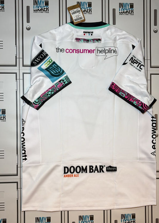 Ospreys Rugby - Macron Club 23/24 Match Shirt [White and Pink]