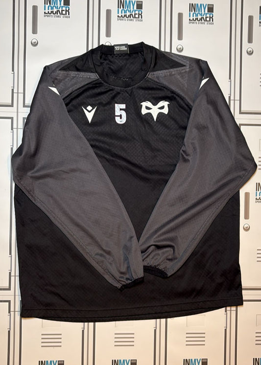 Ospreys Rugby - Macron Club Drill Top Numbered 5 [Black and Grey]