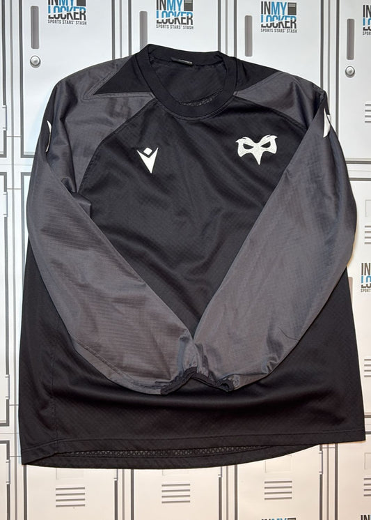 Ospreys Rugby - Macron Club Drill Top [Black and Grey]