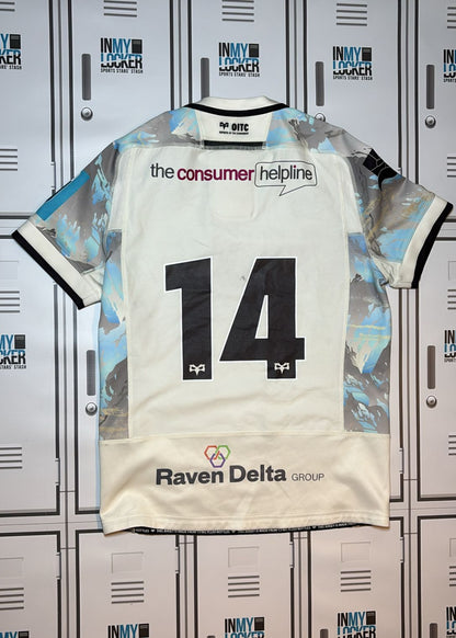 Ospreys Rugby - Macron Club Match Shirt Numbered 14 [Grey and White]