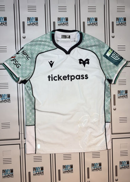 Ospreys Rugby - Macron Club Match Shirt Numbered 4 [White and Green]