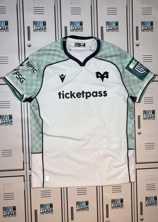 Ospreys Rugby - Macron Club Match Shirt Numbered 4 [White and Green]