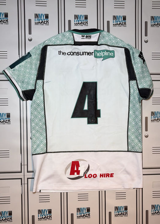 Ospreys Rugby - Macron Club Match Shirt Numbered 4 [White and Green]