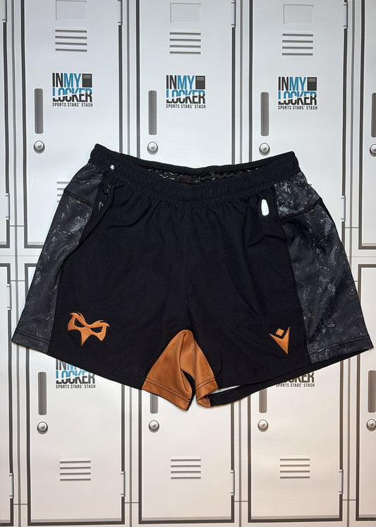 Ospreys Rugby - Macron Club Match Shorts [Black and Brown]