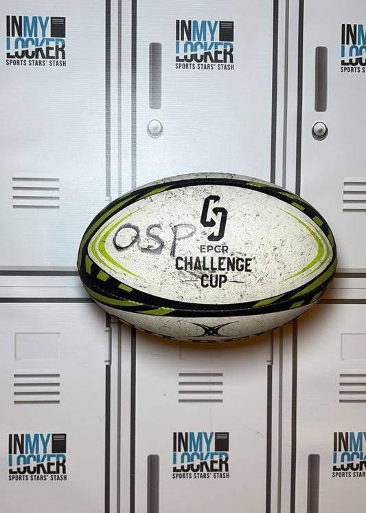 Ospreys Rugby - Used EPCR Challenger Cup Rugby Ball [White and Black]