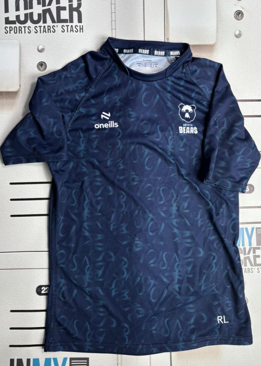 Rich Lane - Bristol Bears Initialled Name Pattern Training T-Shirt [Navy]