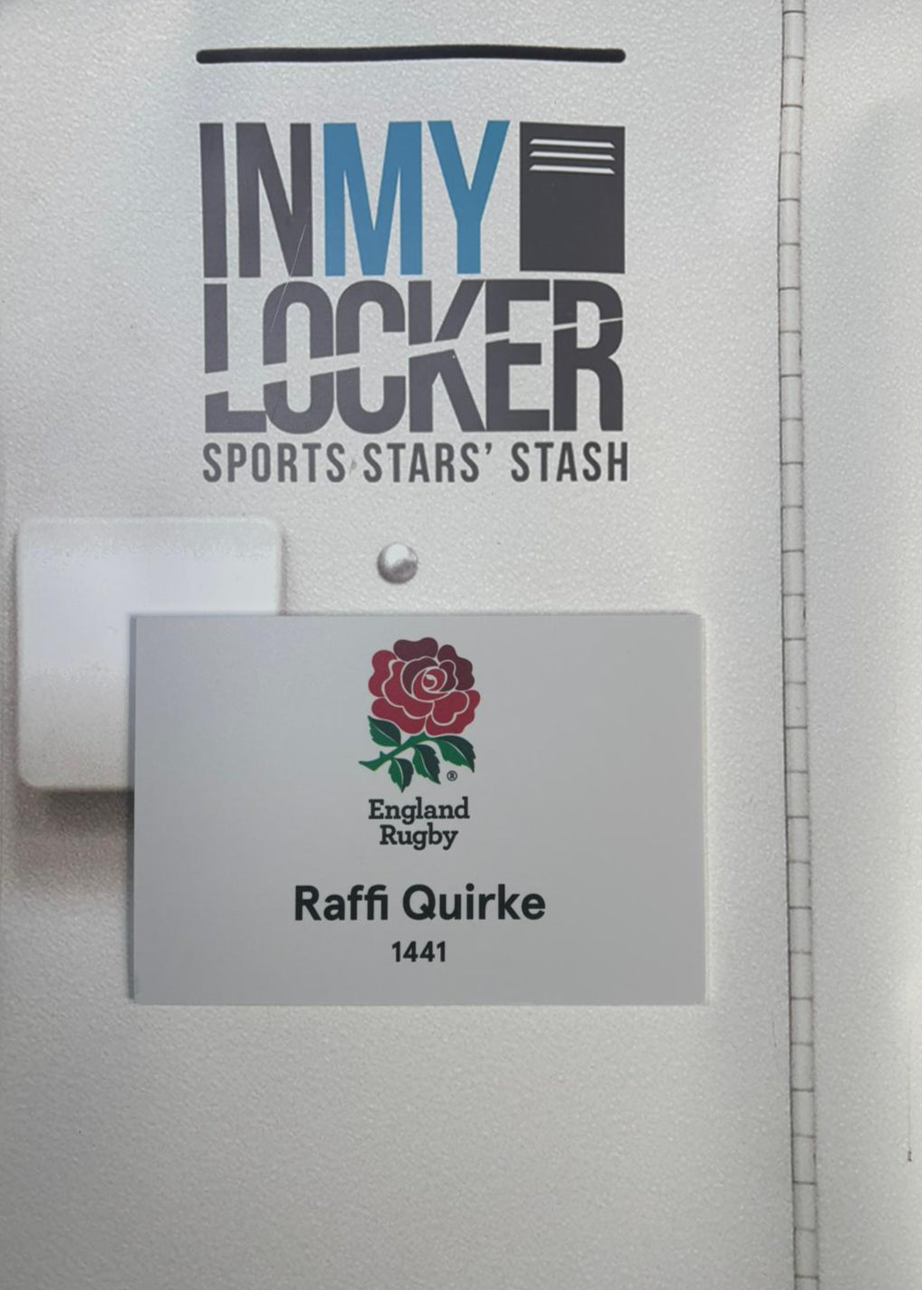 England Rugby - Raffi Quirke Changing Room Name Plate [White]