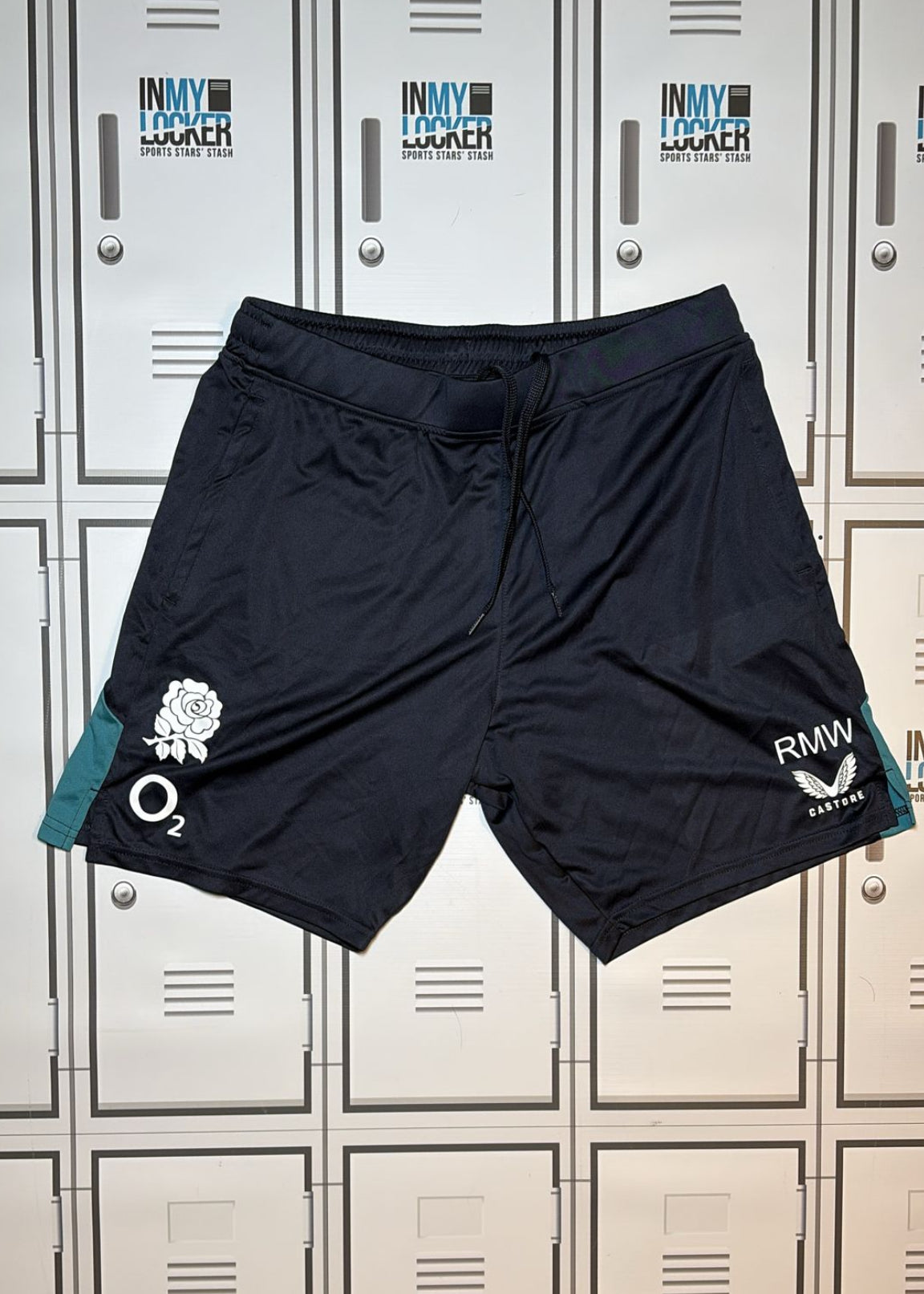 Rekeiti Ma’asi White - England Rugby Castore Gym Shorts Initialled RMW [Navy]