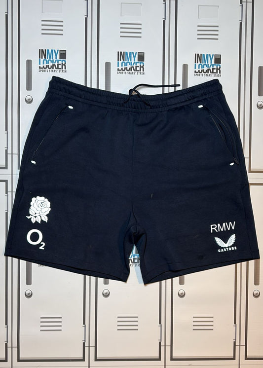 Rekeiti Ma’asi White - England Rugby Castore Knit Shorts Initialled RMW [Navy]