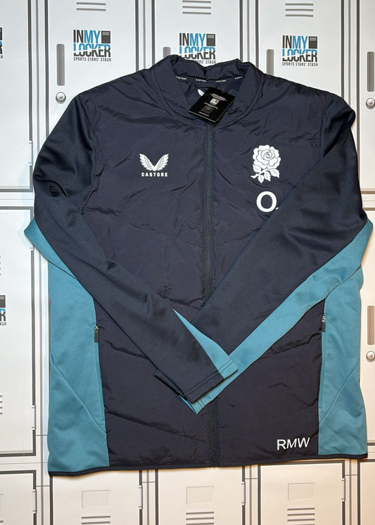 Rekeiti Ma’asi White - England Rugby Castore Training Jacket Initialled RMW [Navy]