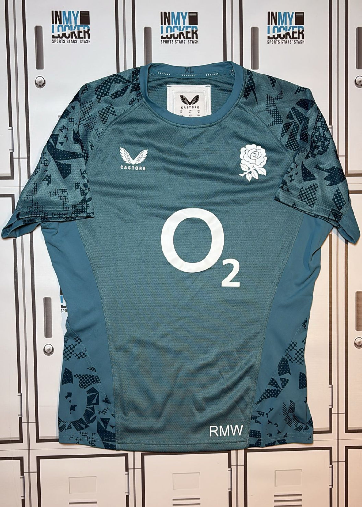 Rekeiti Ma’asi White - England Rugby Castore Training T-Shirt Initialled RMW [Green]