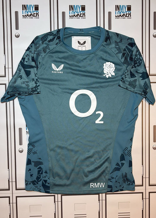 Rekeiti Ma’asi White - England Rugby Castore Training T-Shirt Initialled RMW [Green]