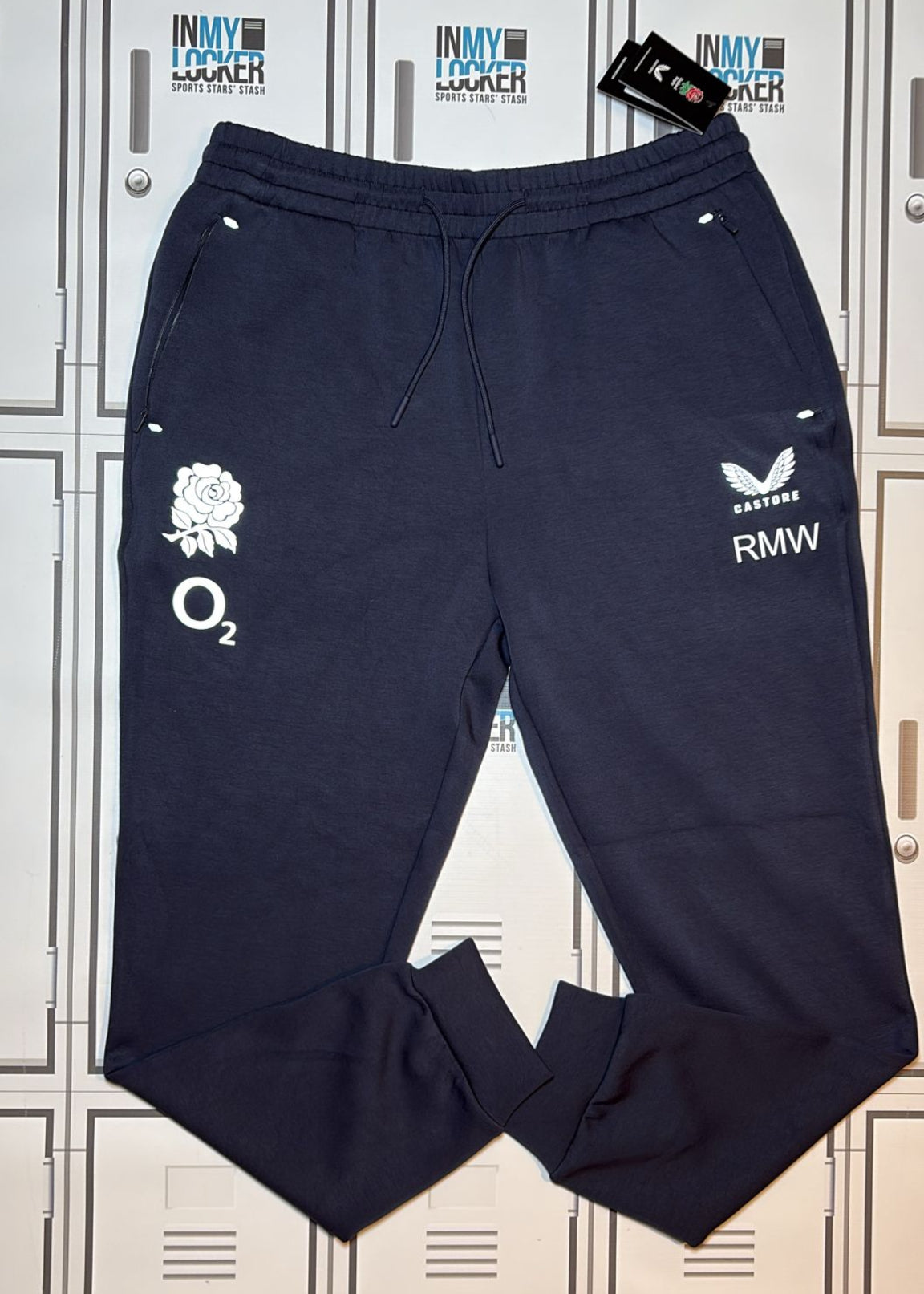 Rekeiti Ma’asi White - England Rugby Castore Travel Knit Pants Initialled RMW [Navy]
