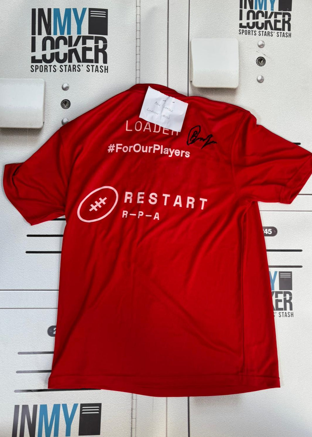Restart - London Irish : Ben Loader Signed T-Shirt [Red]