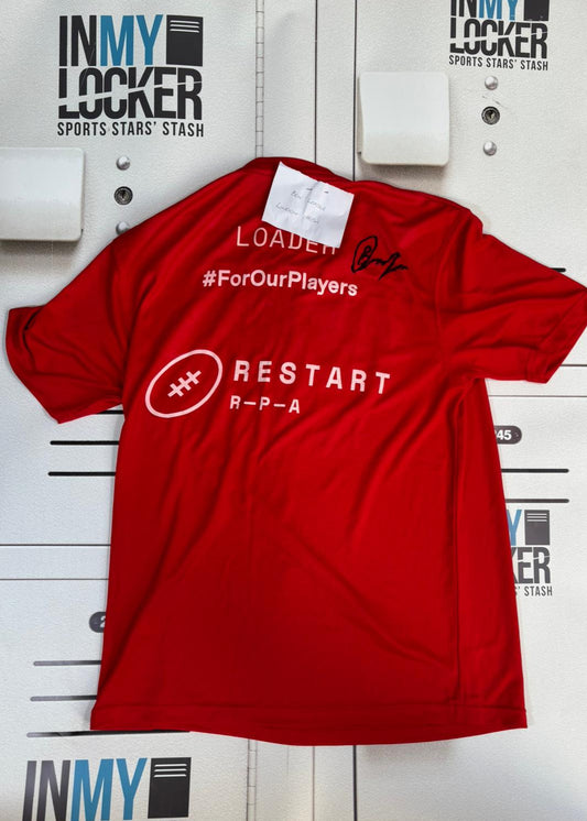 Restart - London Irish : Ben Loader Signed T-Shirt [Red]