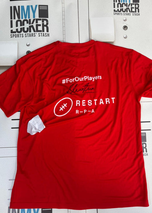 Restart - Bristol Bears : Steven Luatua Signed T-Shirt [Red]