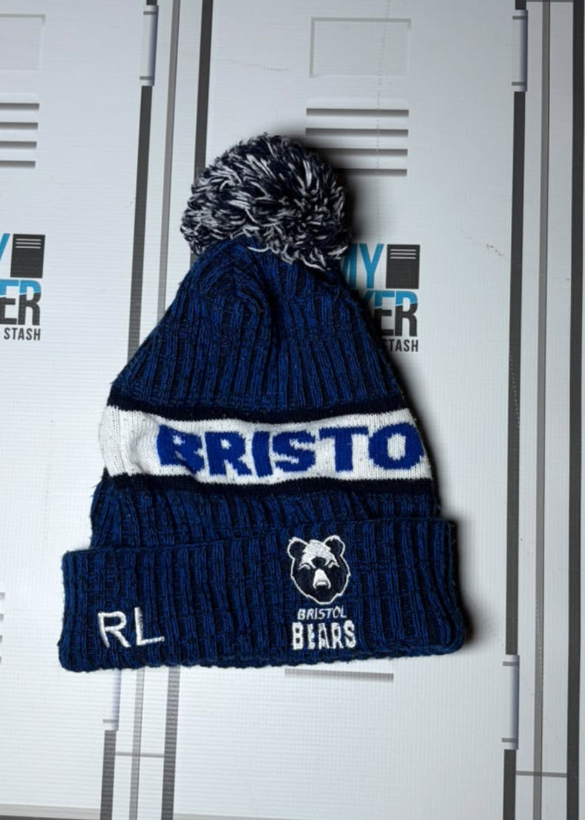 Rich Lane - Bristol Bears O’Neills Bobble Hat Initialled RL [Blue]