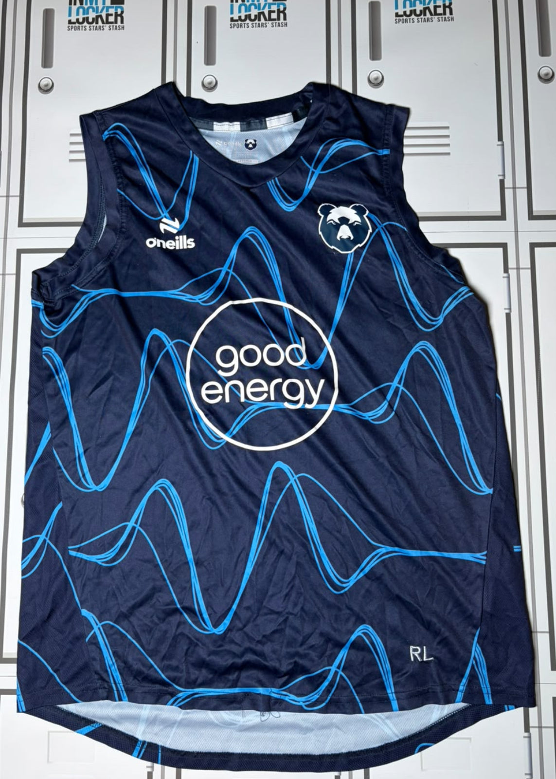 Rich Lane - Bristol Bears O’Neills Gym Vest Initialled RL [Navy and Blue]