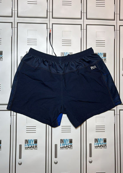 Robin Hislop - Edinburgh Rugby Macron Training Shorts Initialled RH [Navy and Blue]